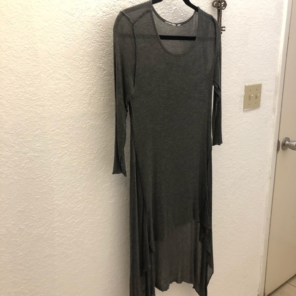 Long thin gray sweater